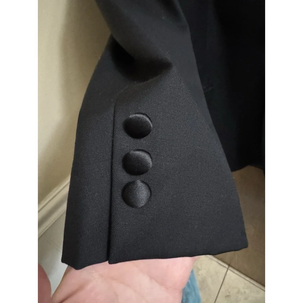 Giorgio Ghanni Charles Suit Blazer Men 48R Merino Wool Super 140s Italian Black
